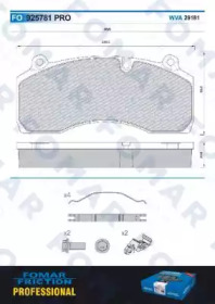 FOMAR FRICTION fo925781 -  Комплект тормозных колодок, дисковый тормоз